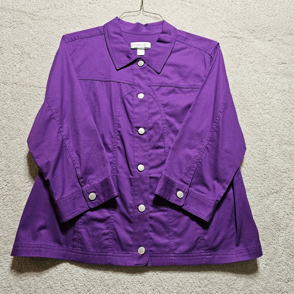Christopher & Banks Womens Purple Jacket. Size XL Vintage Jean Jacket Cut